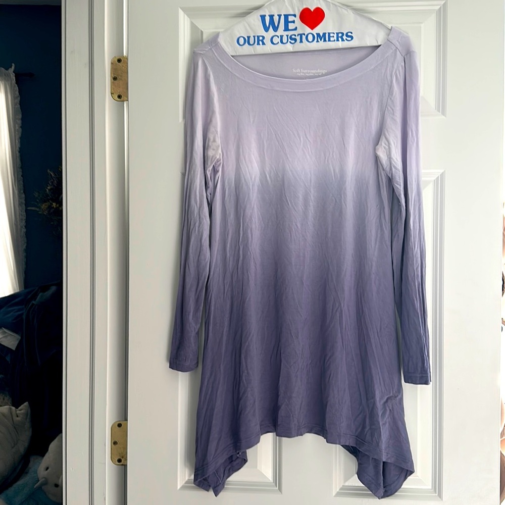 Soft Surroundings lavender long sleeve tunic top